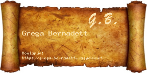 Grega Bernadett névjegykártya